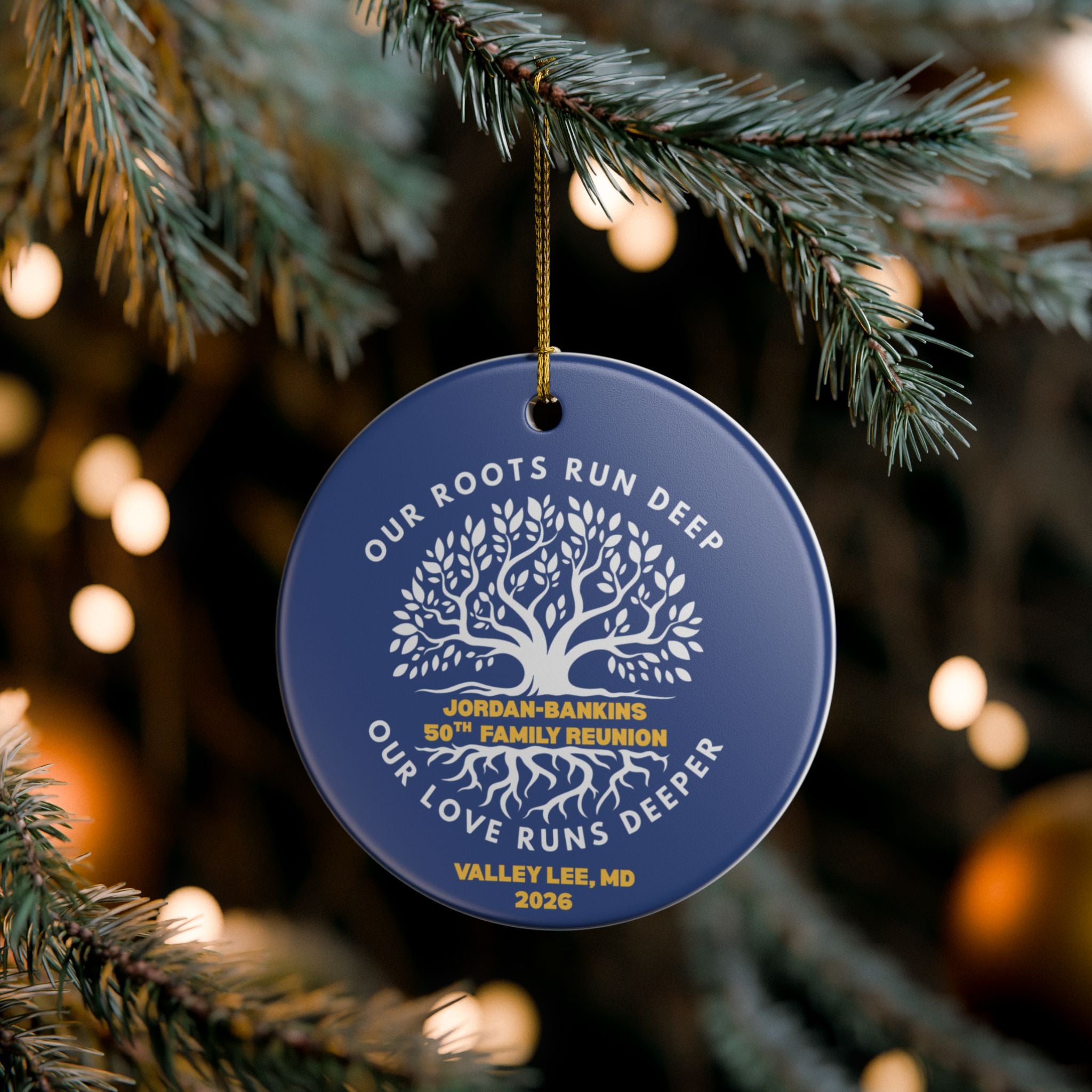 Jordan-Bankins 50th Family Reunion Ceramic Ornament - 1 piece