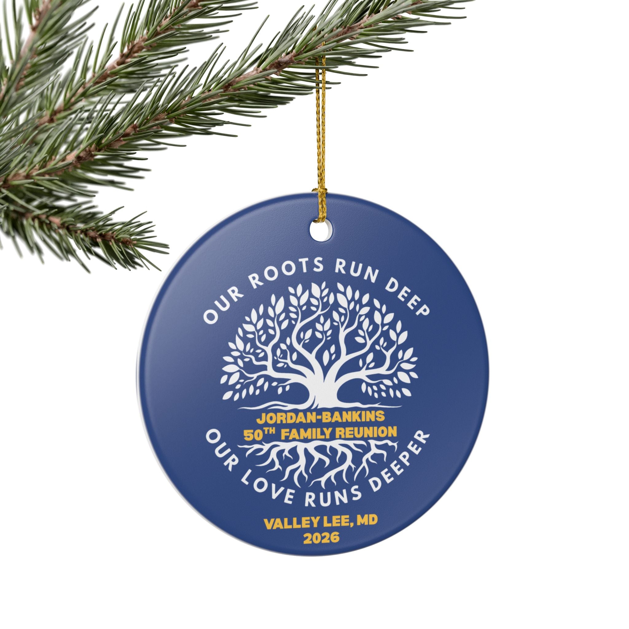 Jordan-Bankins 50th Family Reunion Ceramic Ornament - 1 piece